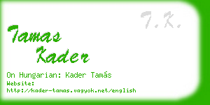 tamas kader business card